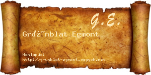 Grünblat Egmont névjegykártya